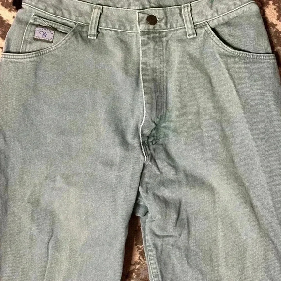 Vintage Women’s Green Wrangler Jeans Size 10x34 - Picture 4 of 6